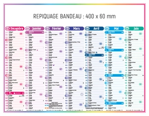 Calendrier bancaire 2025  4 SAISONS 43 x 33cm - 7 mois par face personnalisable