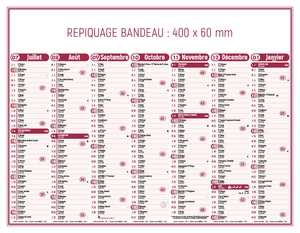 Calendrier bancaire 2025  STANDARD 27 x 21 cm - 7 mois par face personnalisable