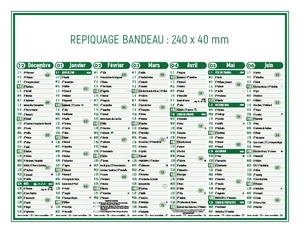 Calendrier bancaire 2025  STANDARD 27 x 21 cm - 7 mois par face personnalisable