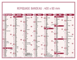 Calendrier bancaire 2025  STANDARD 43 x 33 cm - 7 mois par face personnalisable