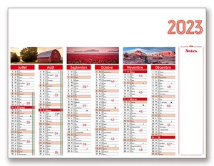 Calendrier Publicitaire Petit format 6/7 mois Recto/Verso personnalisable