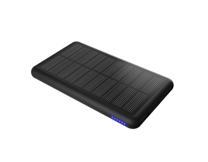 Chargeur solaire bi-matière 5000 mAh avec câble 3 en 1 personnalisable