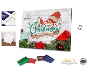 Calendrier de l'avent chocolats Lindt eco personnalisable