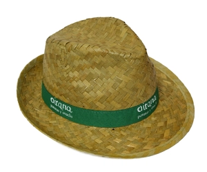 Chapeau TIROLE vert mixte 100% paille - fabrication Espagne personnalisable