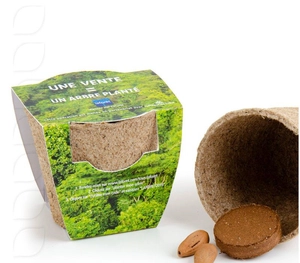 Kit de plantation avec pot en tourbe biodégradable personnalisable