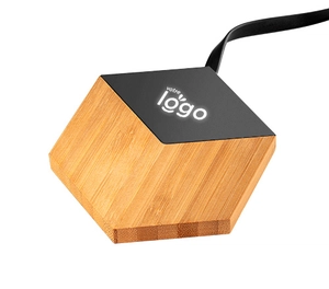 Chargeur à induction 10W Hexagonal - Bois FSC personnalisable