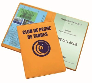 Porte permis de pêche 2 volets personnalisable