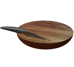 Set exclusif de planche à découper en bois d'acacia avec couteau inox personnalisable