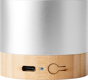 Enceinte Bluetooth en bambou et aluminium recyclé - 3W personnalisable