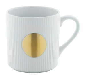 Mug céramique avec plaque en laiton personnalisable