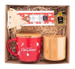 Coffret cadeau thé avec mug - idéal pour Noël personnalisable