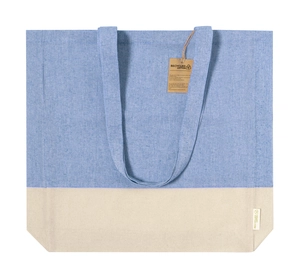 Tote bag en coton recyclé bicolore 120 g/m2 - avec soufflet personnalisable