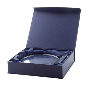 Trophée rond en cristal - livré dans boîte cadeau personnalisable
