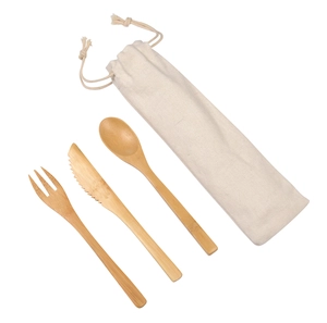 Ensemble de couverts en bambou NATURAL TRIP personnalisable