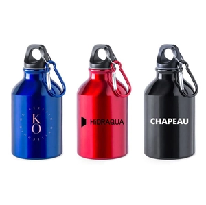 Petite bouteille en aluminium de 330 ml avec mousqueton personnalisable