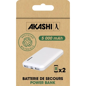 Batterie de secours 5 000 mAh en plastique recyclé personnalisable