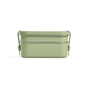 Boîte à déjeuner deux compartiments 1240 ml - Lunchbox avec fermeture boucles latérales personnalisable