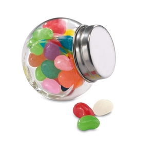 Bonbons multicouleurs dans un bocal en verre - 40 gr de chocolats personnalisable