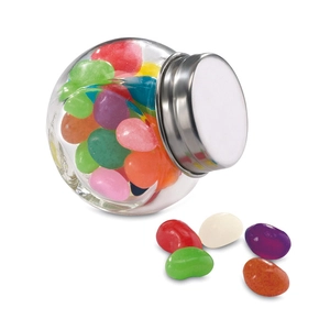 Bonbons multicouleurs dans un bocal en verre - 40 gr de chocolats personnalisable