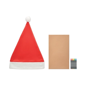 Bonnet de Père Noël pour enfants à colorier - livré avec crayons personnalisable