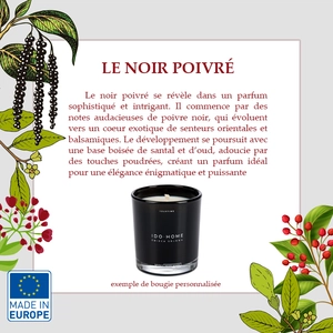 Bougie parfumée made in Europe 7,8 cm - 20h de combustion personnalisable