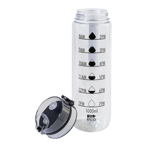 Bouteille avec graduation en RPET - 1 litre personnalisable