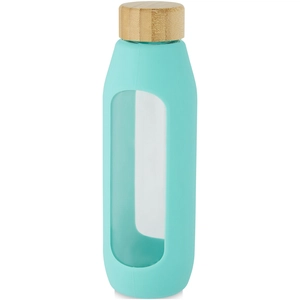 Bouteille d'eau 600 ml en verre borosilicate avec grip silicone personnalisable