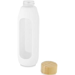 Bouteille d'eau 600 ml en verre borosilicate avec grip silicone personnalisable