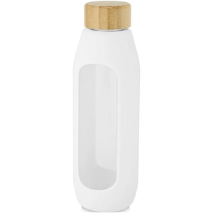 Bouteille d'eau 600 ml en verre borosilicate avec grip silicone personnalisable