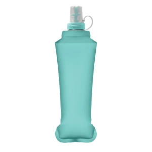 Bouteille d'eau pliable en TPU avec valve à pincer personnalisable