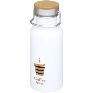 Bouteille de sport 550 ml en acier inoxydable - Couvercle bambou personnalisable