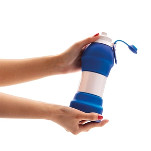 Bouteille de sport pliable isotherme en silicone 580 ml personnalisable