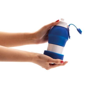 Bouteille de sport pliable isotherme en silicone 580 ml personnalisable