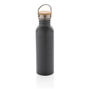 Bouteille en acier inoxydable avec couvercle en bambou personnalisable