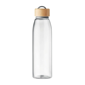 Bouteille en verre 500 ml avec couvercle en bambou  personnalisable