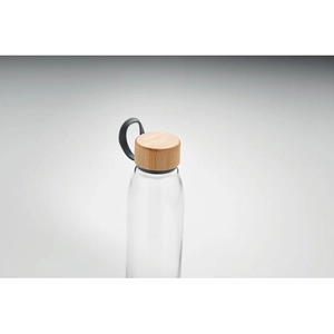 Bouteille en verre 500 ml avec couvercle en bambou  personnalisable