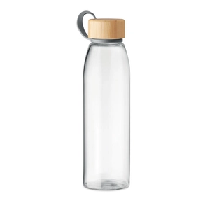 Bouteille en verre 500 ml avec couvercle en bambou  personnalisable