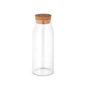 Bouteille en verre avec couvercle en liège - Carafe 1 litre personnalisable