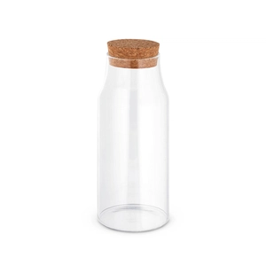 Bouteille en verre avec couvercle en liège - Carafe 800 ml personnalisable