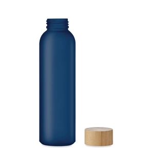 Bouteille en verre avec finition givrée et couvercle en bambou personnalisable
