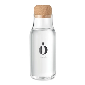 Bouteille en verre borosilicate 600 ml avec bouchon liège personnalisable