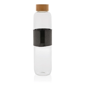 Bouteille en verre borosilicate 750 ml avec couvercle bambou personnalisable