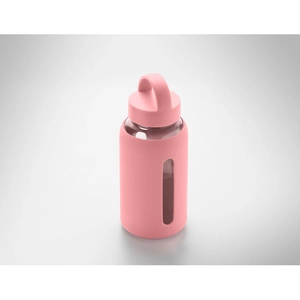 Bouteille en verre borosilicate de haute qualité avec pochette en silicone personnalisable