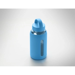 Bouteille en verre borosilicate de haute qualité avec pochette en silicone personnalisable