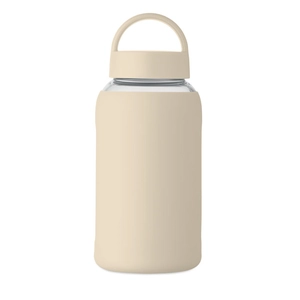 Bouteille en verre borosilicate de haute qualité avec pochette en silicone personnalisable