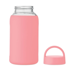 Bouteille en verre borosilicate de haute qualité avec pochette en silicone personnalisable