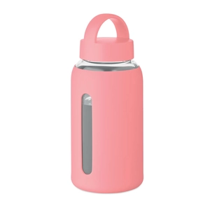 Bouteille en verre borosilicate de haute qualité avec pochette en silicone personnalisable