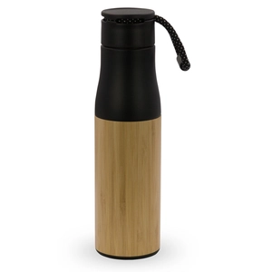 Bouteille isotherme 500 ml avec dragonne - partie bambou personnalisable