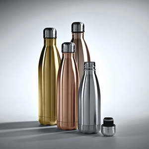 Bouteille isotherme en acier inox recyclé 535 ml - finition brillante personnalisable