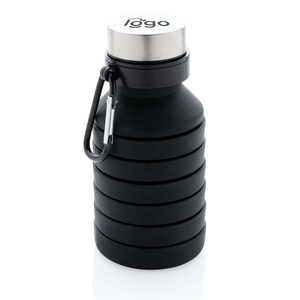 Bouteille pliable en silicone 550 ml, étanche avec couvercle personnalisable